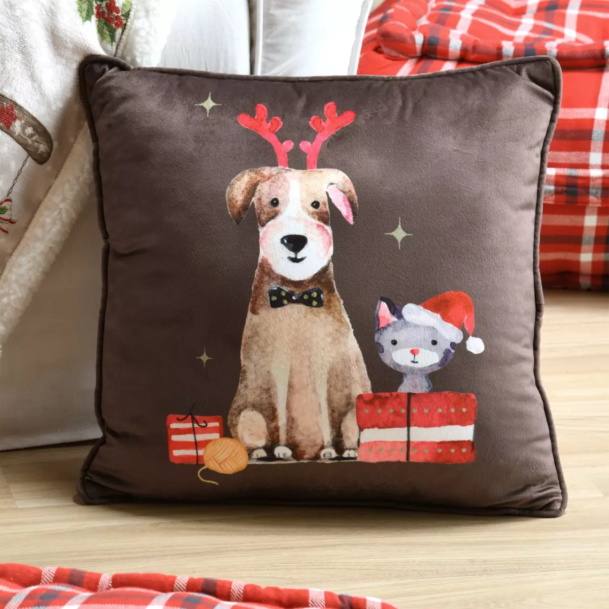Cuscino (40 cm) Joyeux Marrone cioccolato 1