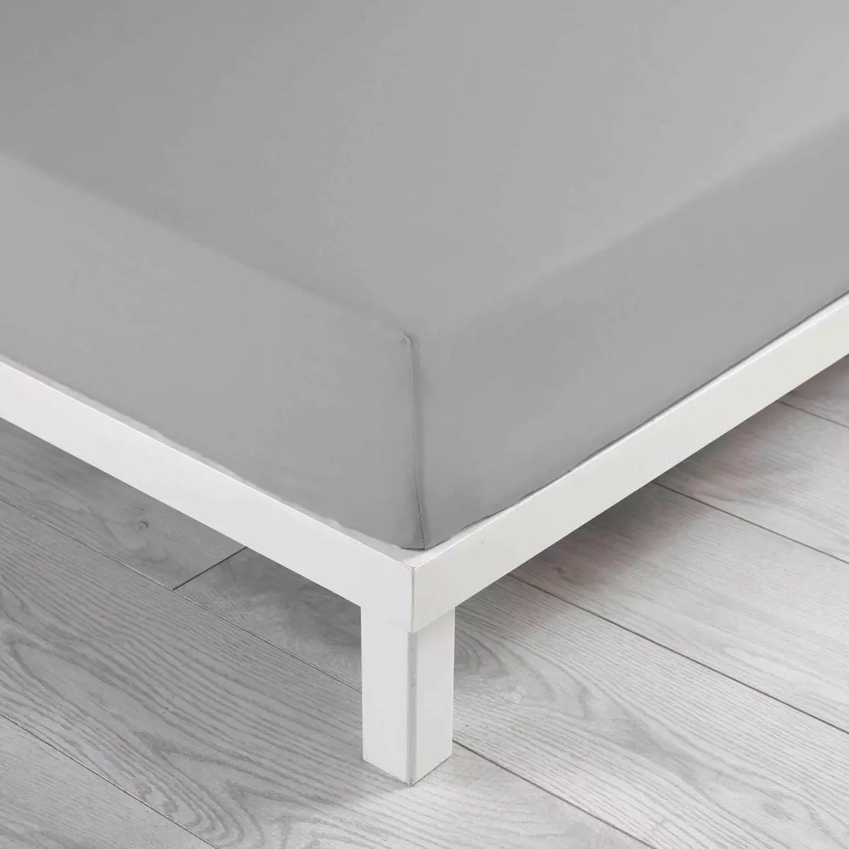 Lenzuolo con angoli cotonee lavato (140 cm) Linette Grigio 1