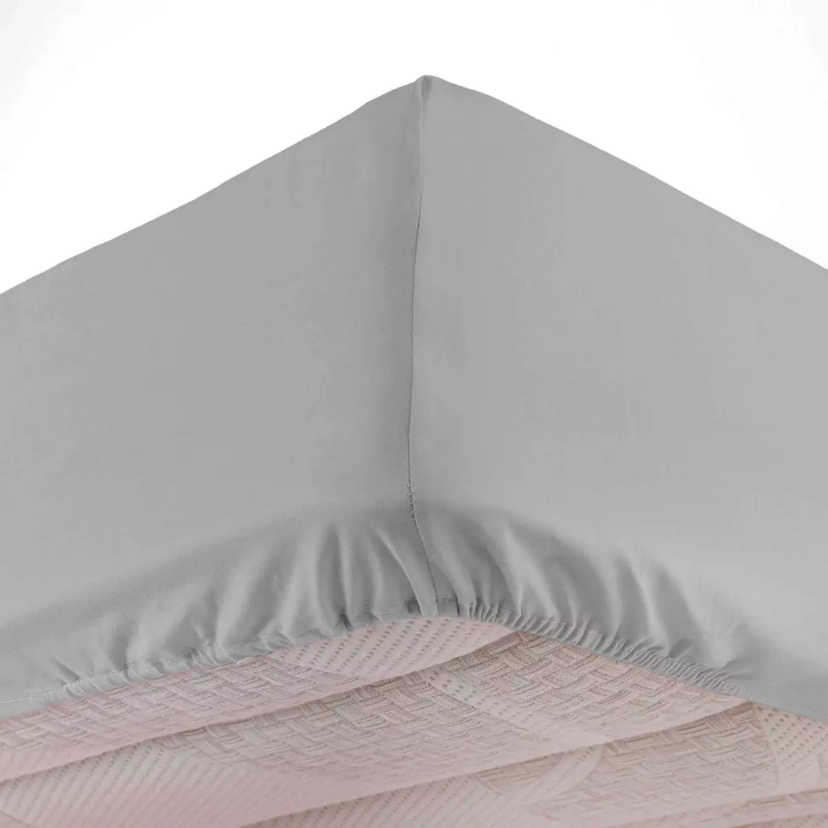 Drap housse coton lavé (140 cm) Linette Gris 2