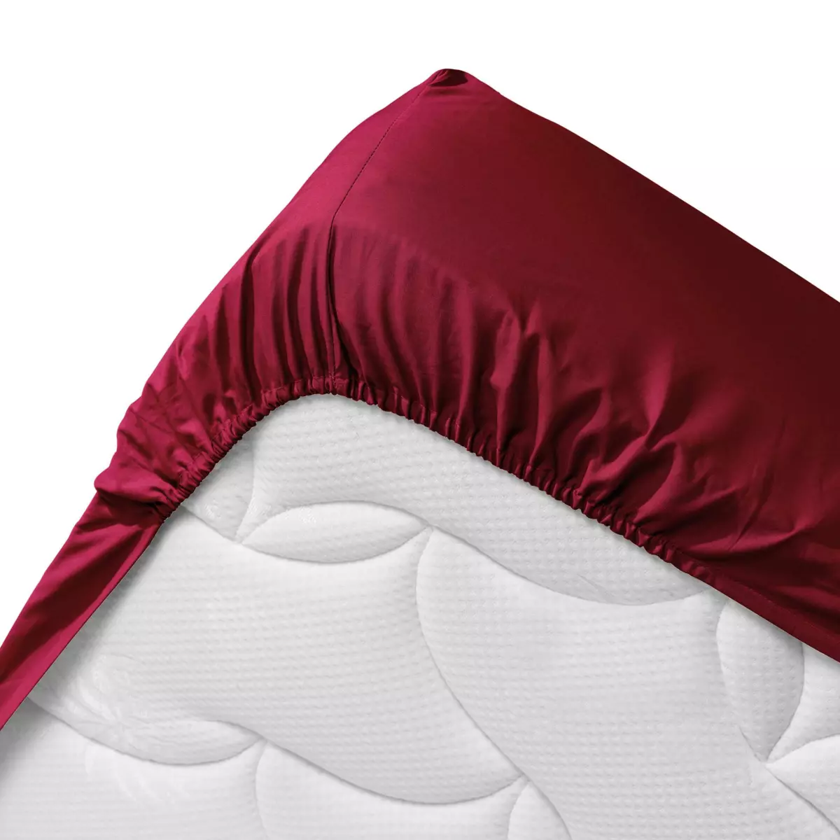 Drap housse coton bio (160 cm) Biolina Bordeaux 5