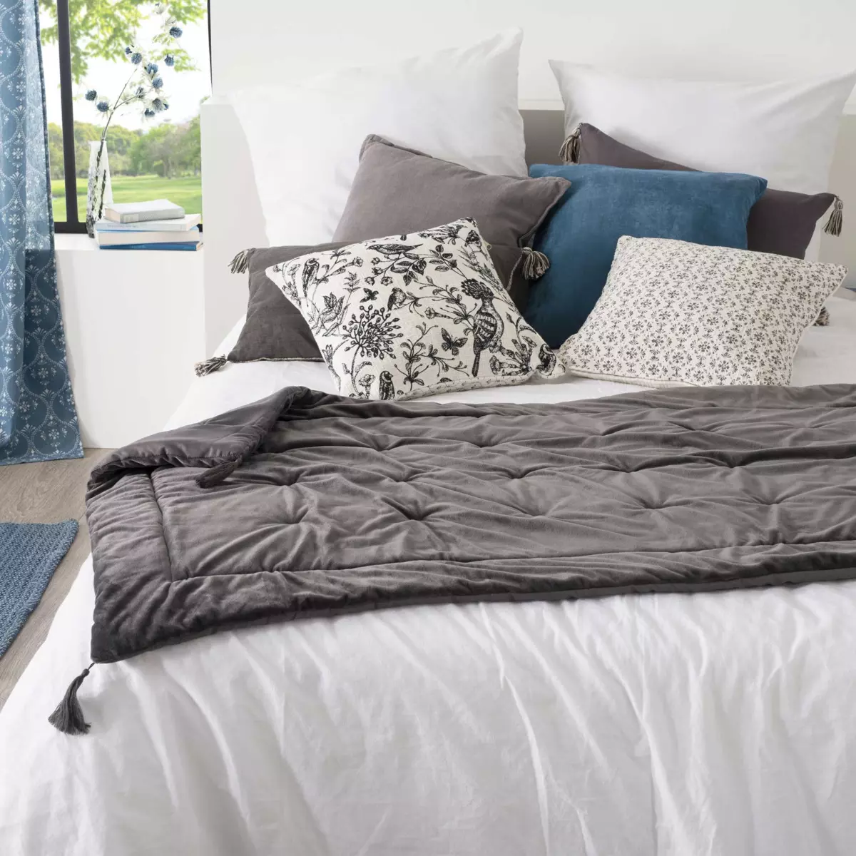 Piumotto velluto (80 x 180 cm) Slow Grigio 1