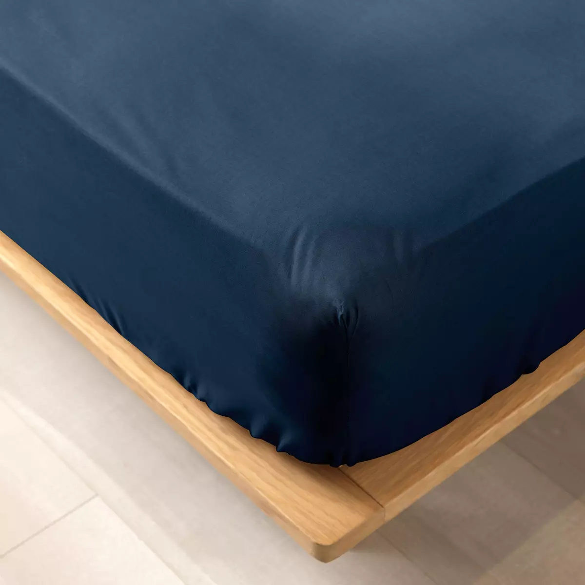 Drap housse coton bio (160 cm) Biolina Bleu nuit 1