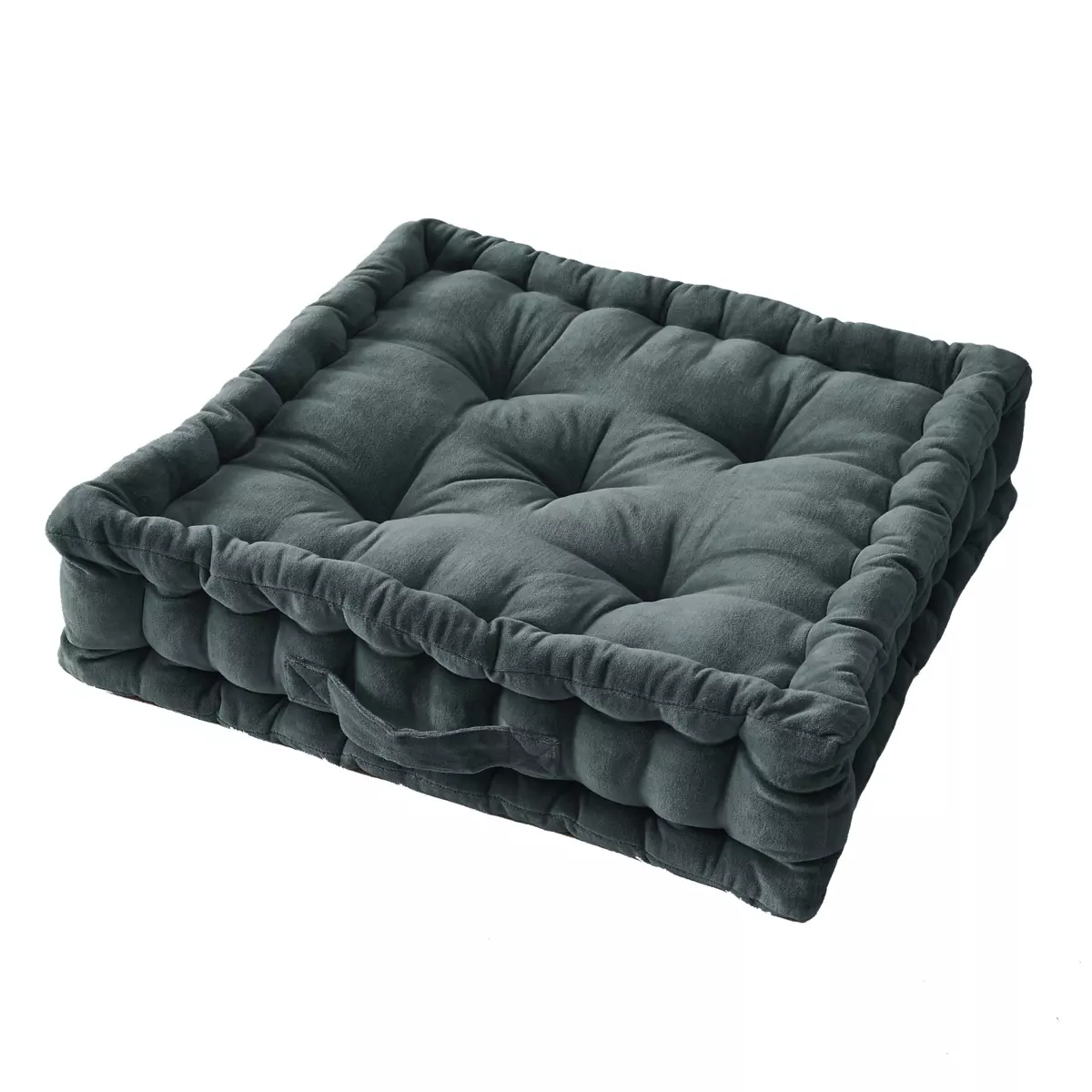 Cojín de suelo en terciopelo de algodón (50 cm) César Gris pizarra 1