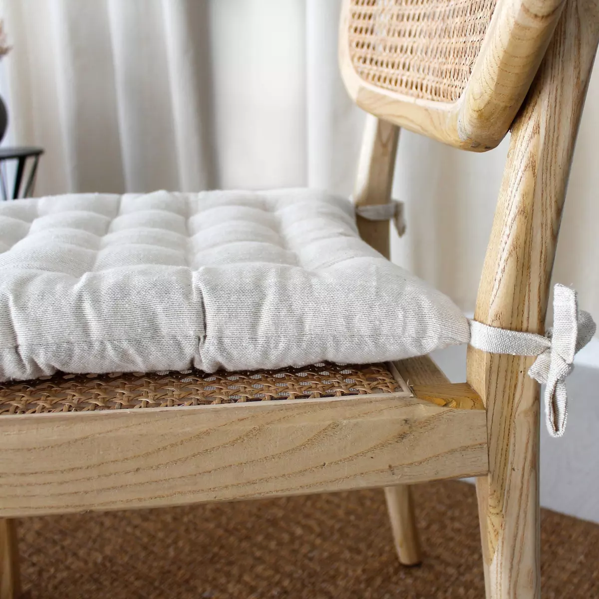 Cuscino per sedia quadrato Bombay Ecru 1