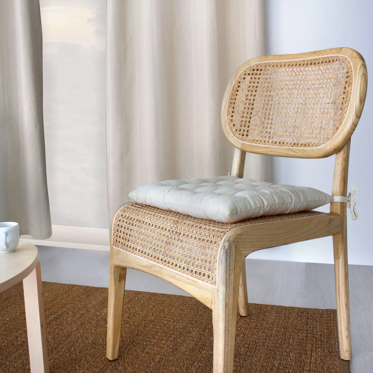 Cuscino per sedia quadrato Bombay Ecru 2