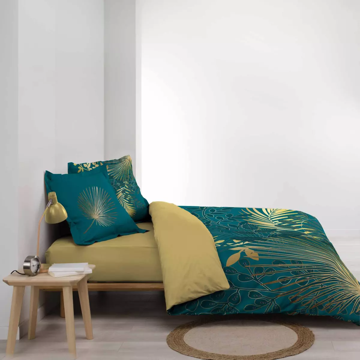 Copripiumino e due federe quadrate cotone (260 cm) Strassy Blu anatra 3