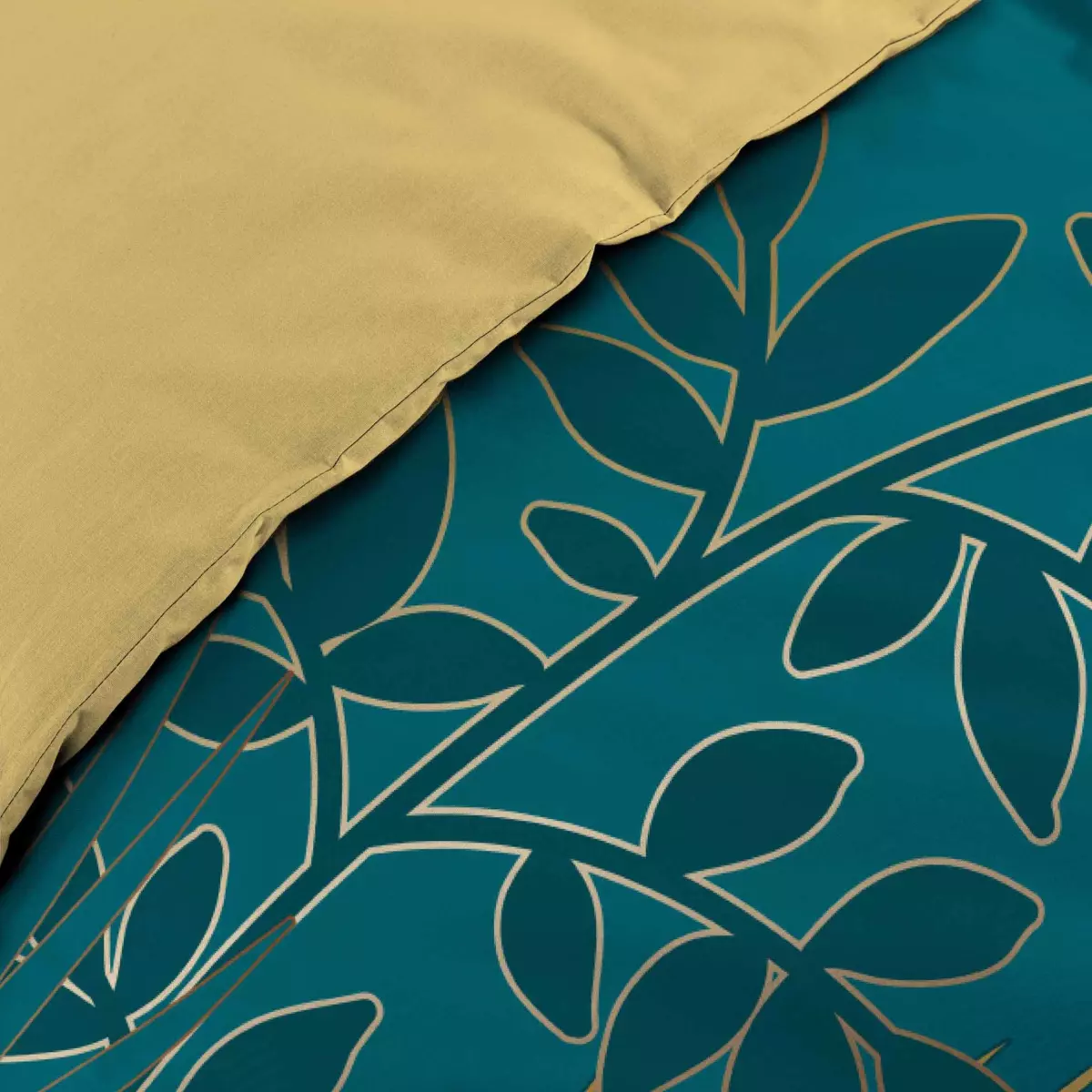 Copripiumino e due federe quadrate cotone (260 cm) Strassy Blu anatra 4