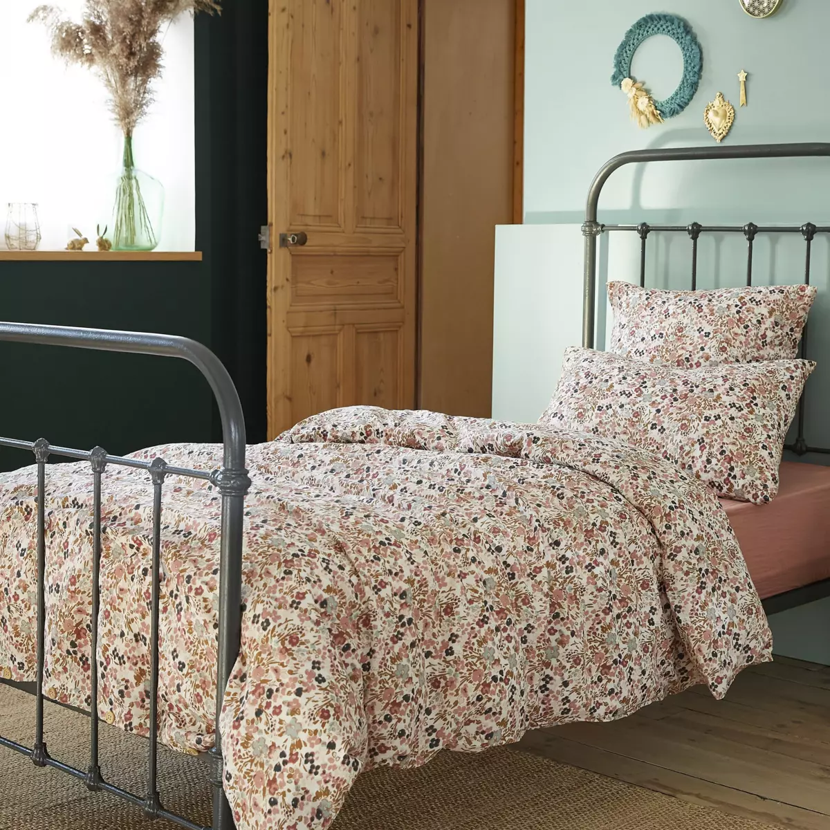 Housse de couette gaze de coton (140 cm) Capucine Multicolore