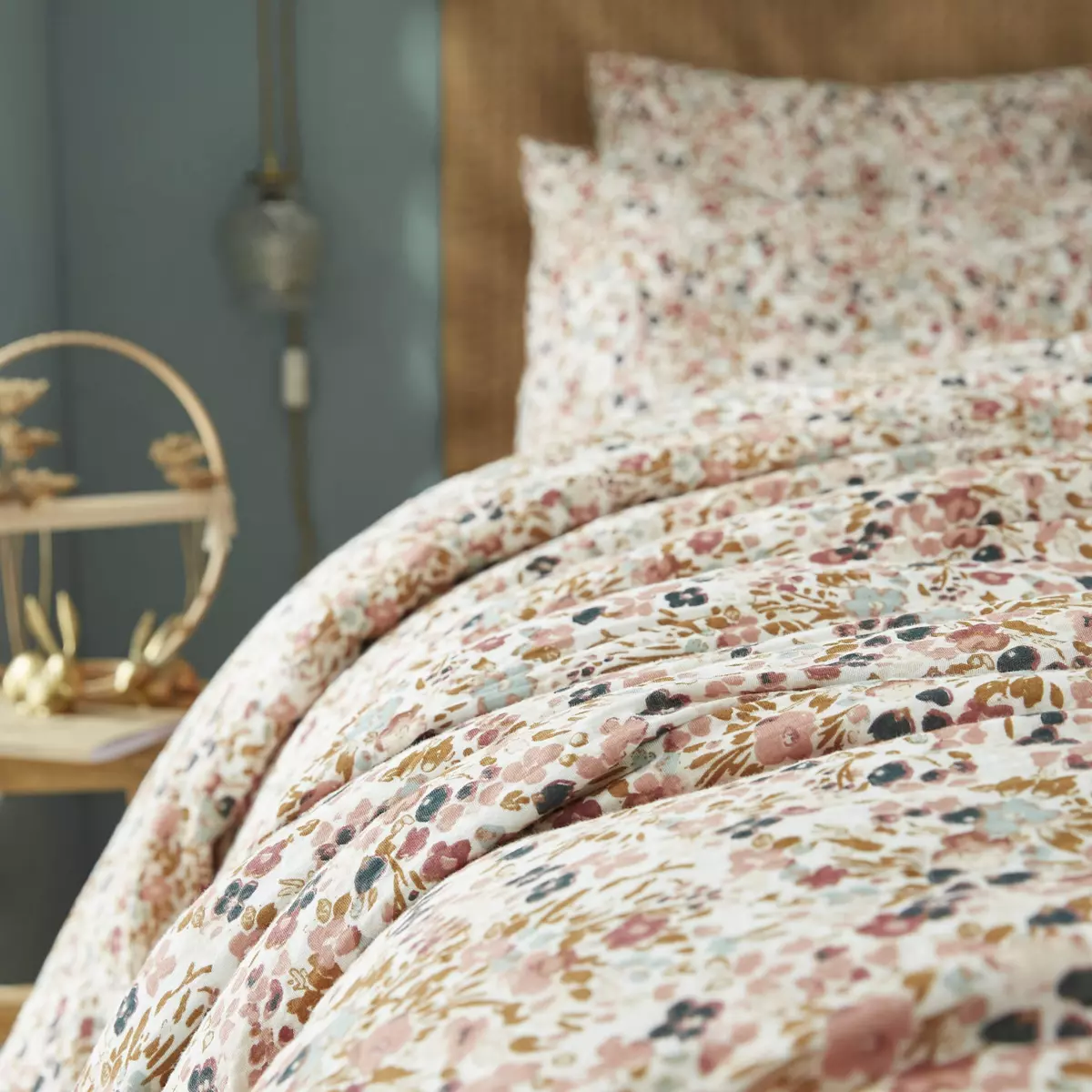 Bettbezug aus Baumwoll-Gaze (140 cm) Capucine Mehrfarbig 3