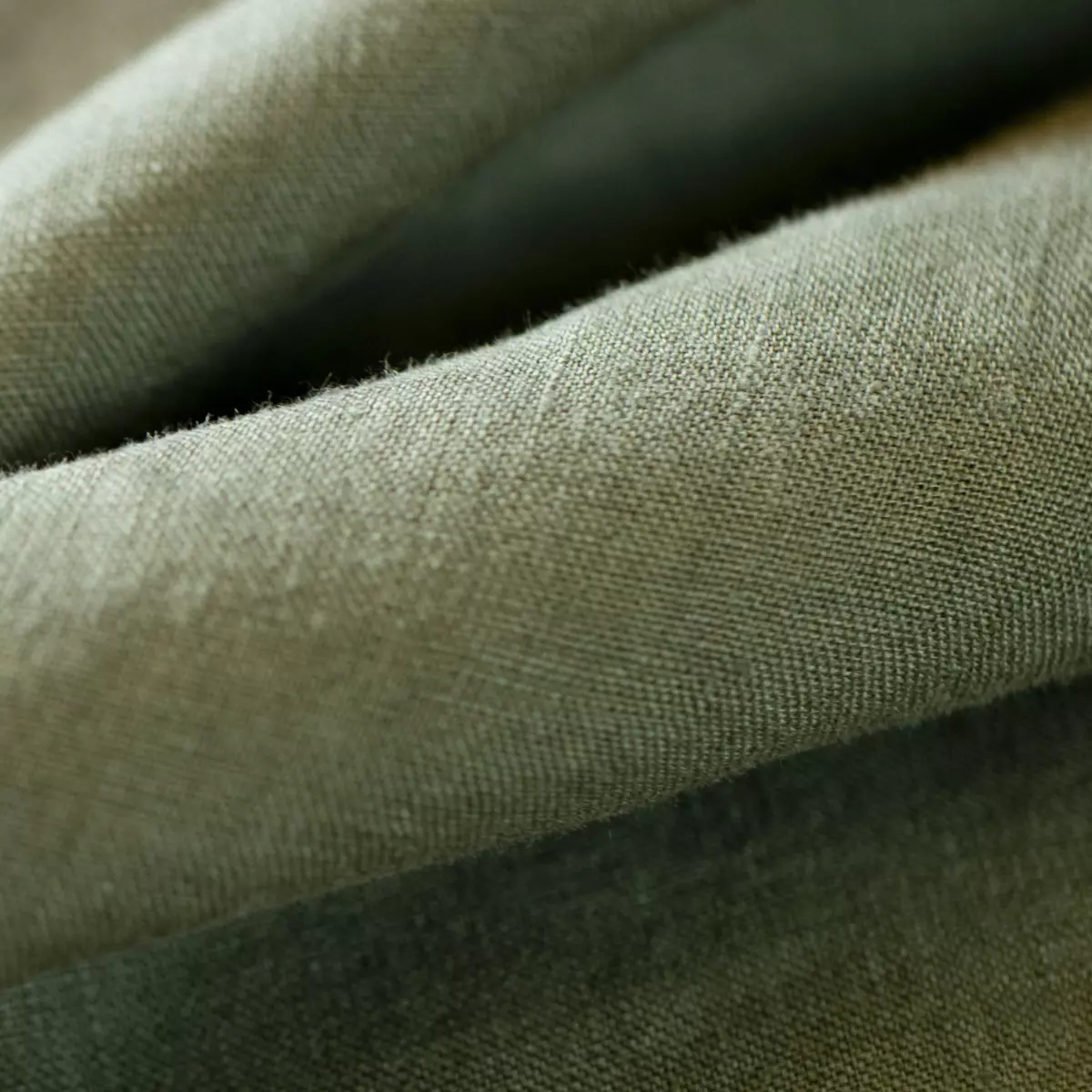 Funda de almohada rectangular en lino lavado (80 cm) Louise Verde romero 2