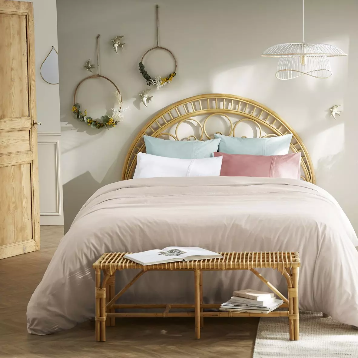 Housse de couette dentelle coton (260 cm) Jeanne Blanche 3