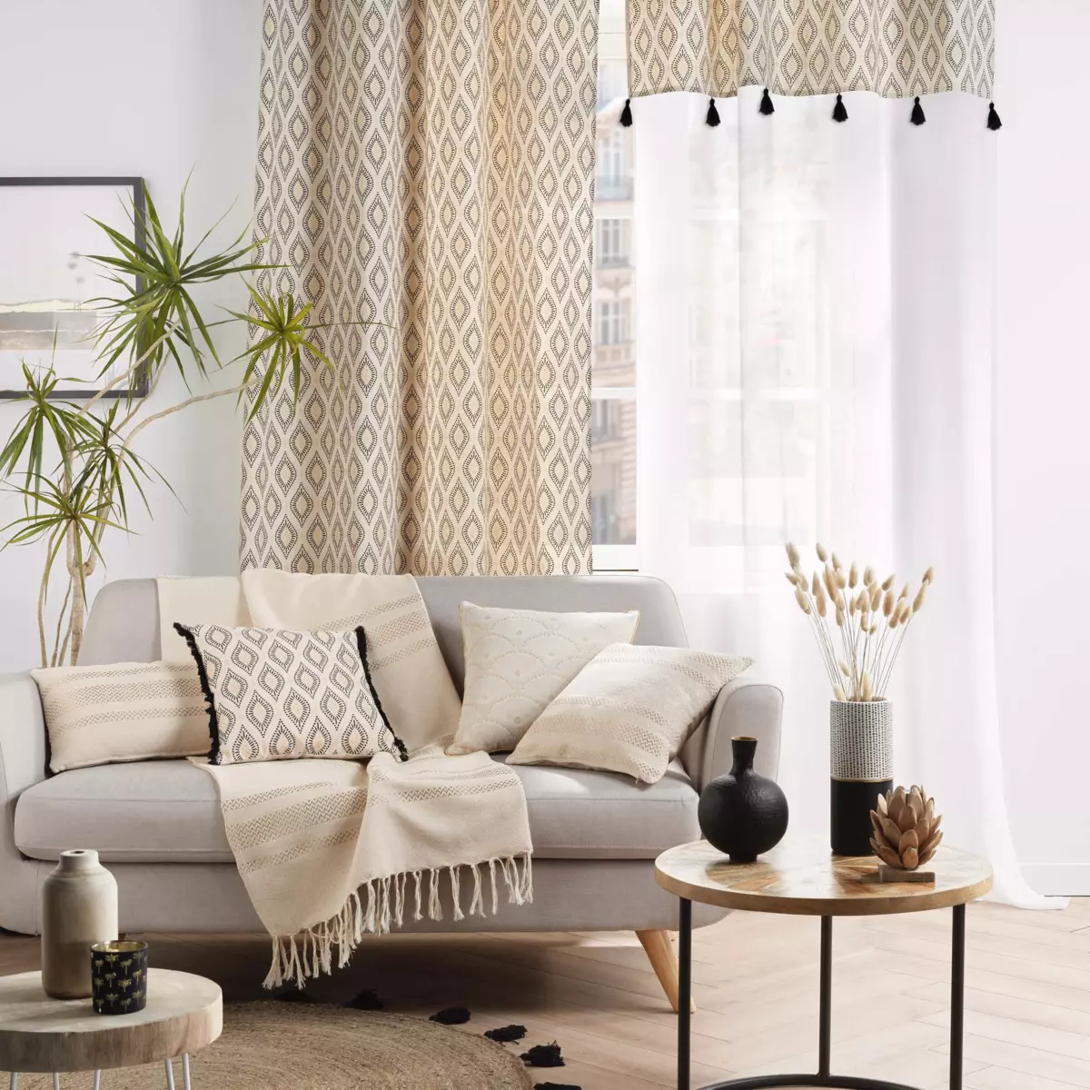 Quadratisches Kissen (45 cm) Oricia Schwarz