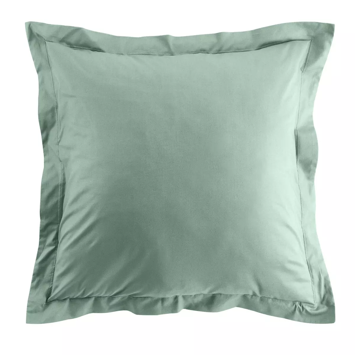 Quadratischer Kopfkissenbezug aus Bio-Baumwolle (63 cm) Biolina Salbeigrün 3