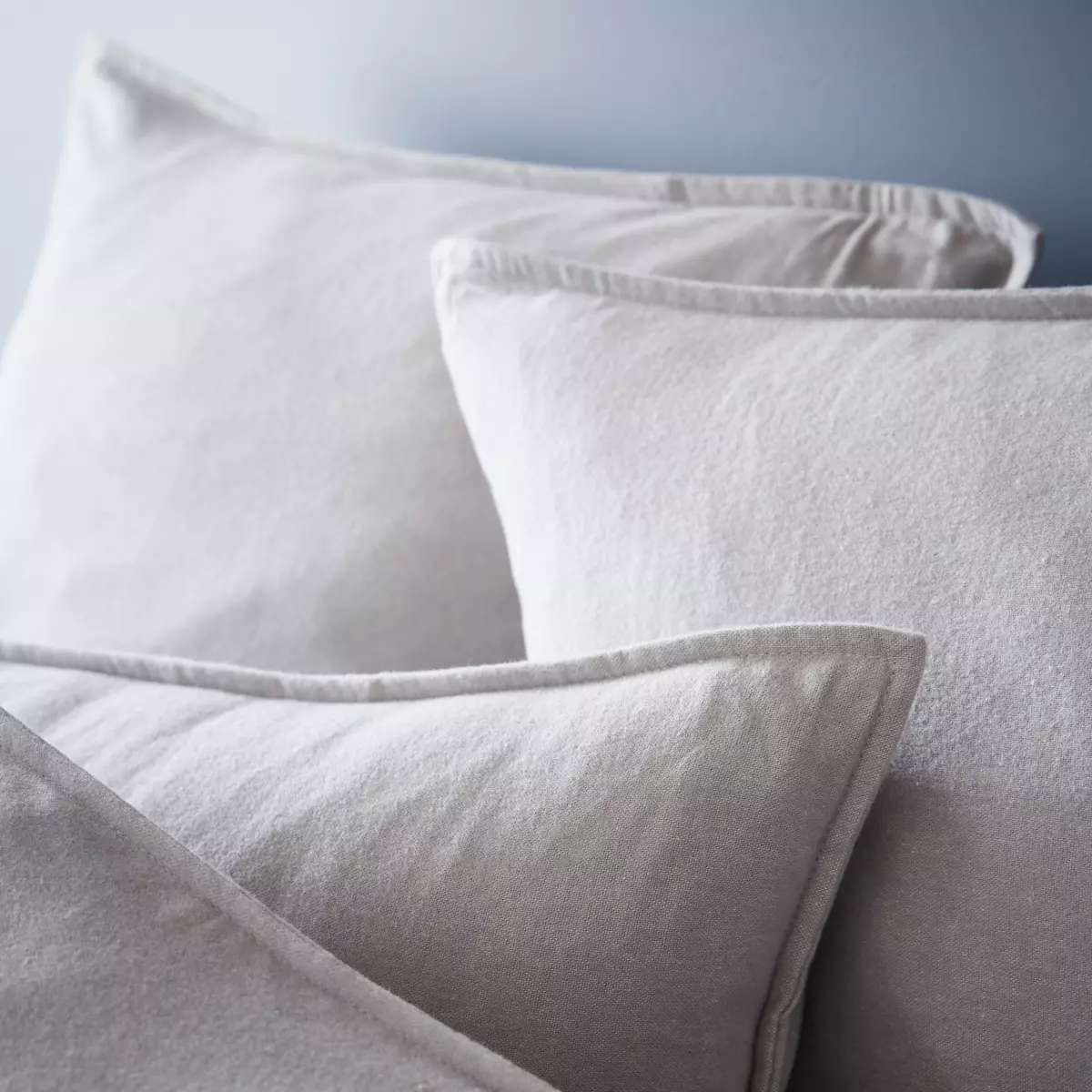 Federa quadrata flanella di cotone (63 cm) Théa Grigio chiaro 2