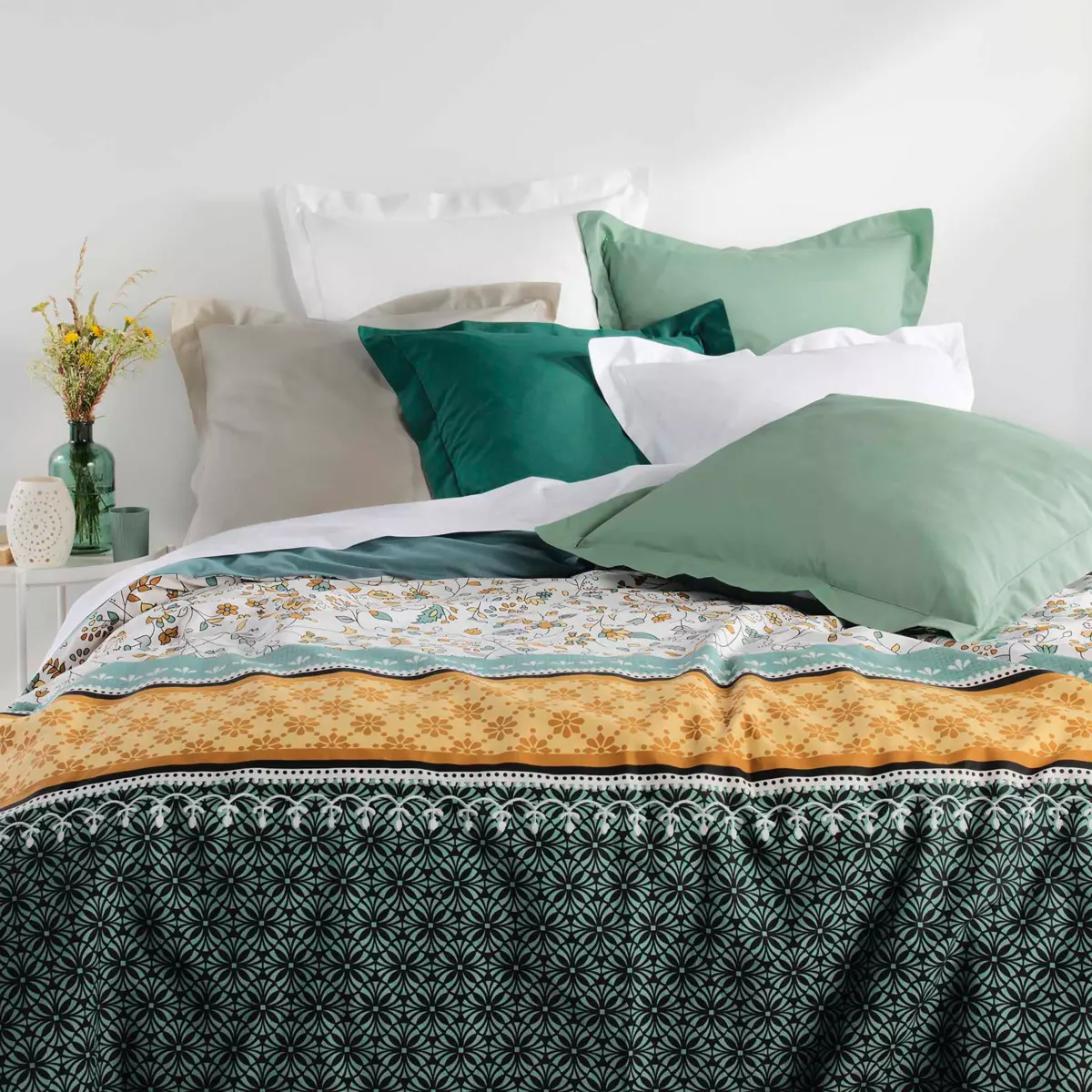 Lenzuolo con angoli cotone bio (180 cm) Biolina Verde salvia 3