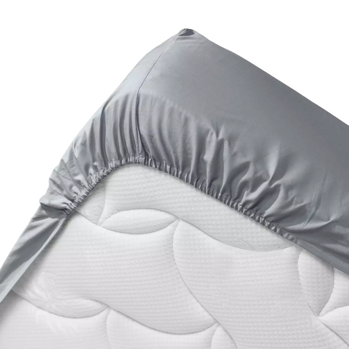 Drap housse coton bio (160 cm) Biolina Gris 4