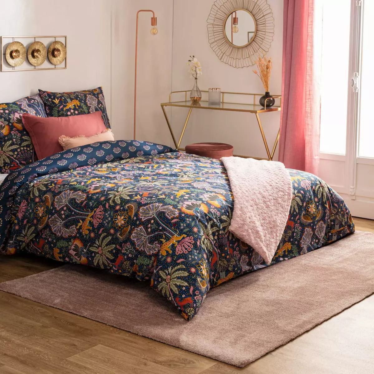 Housse de couette et deux taies coton (240 cm) Sonador Bleue 1