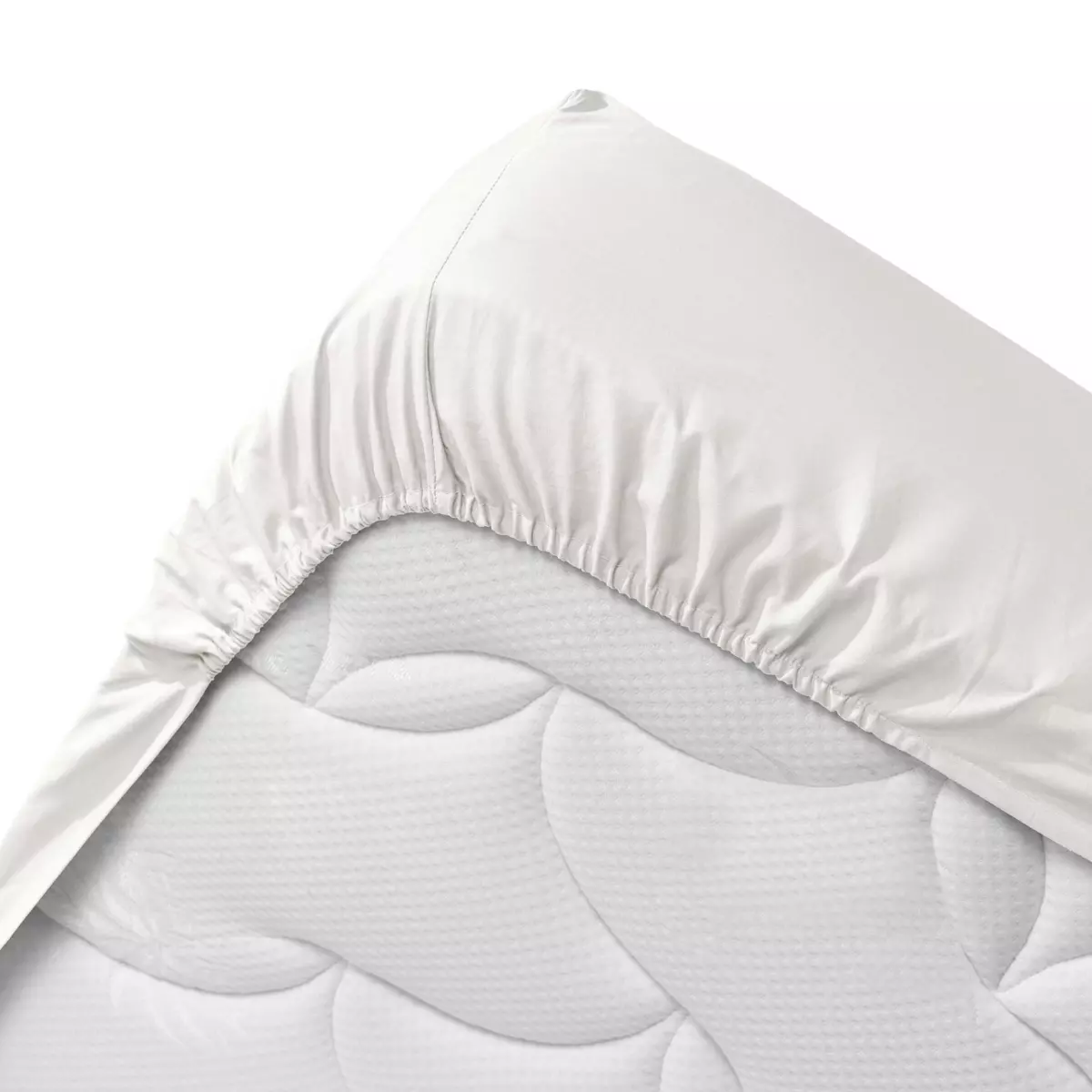 Drap housse coton bio (140 cm) Biolina Blanc 4