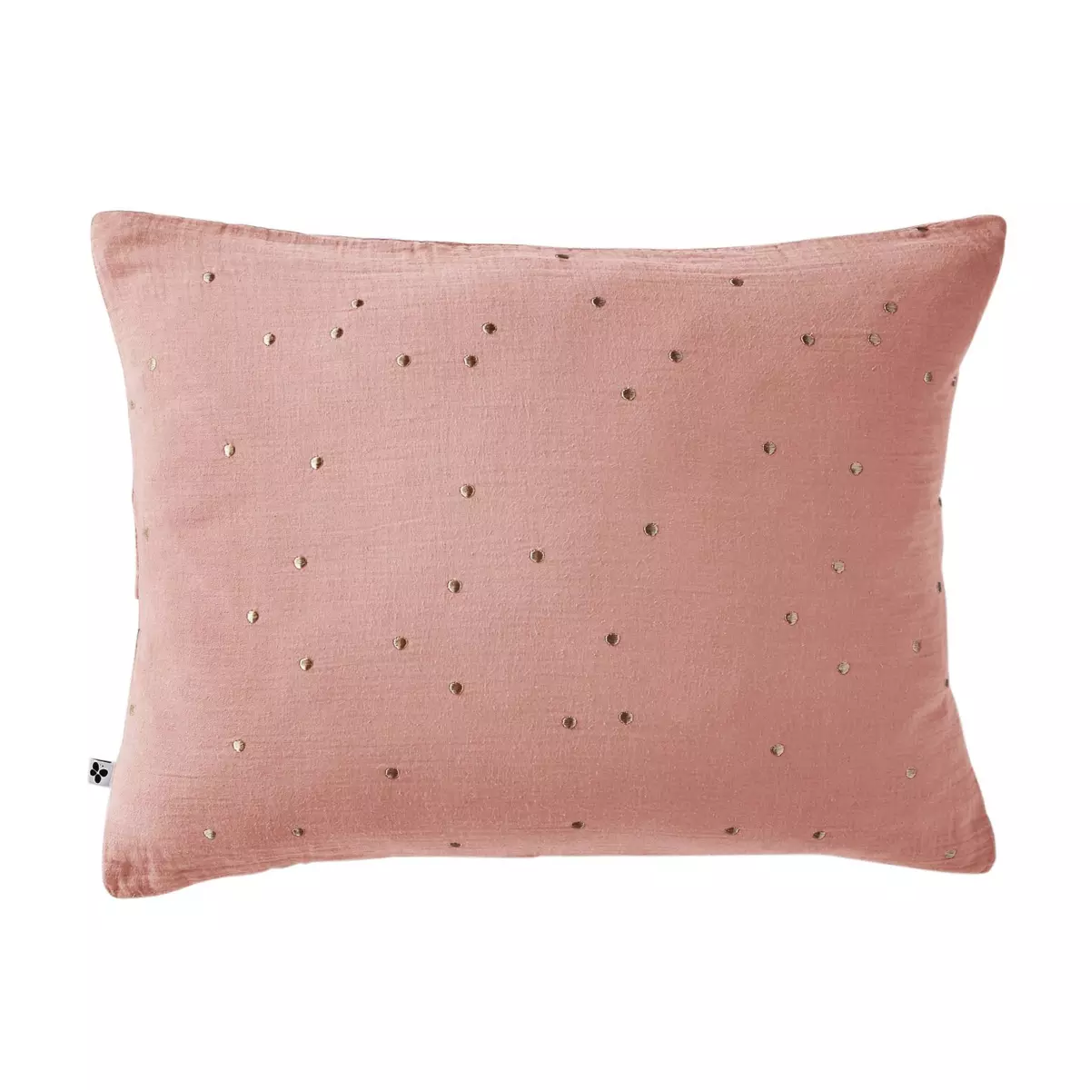 Taie d'oreiller rectangulaire gaze de coton (70 cm) Gaïa Chic Rose pêche 1