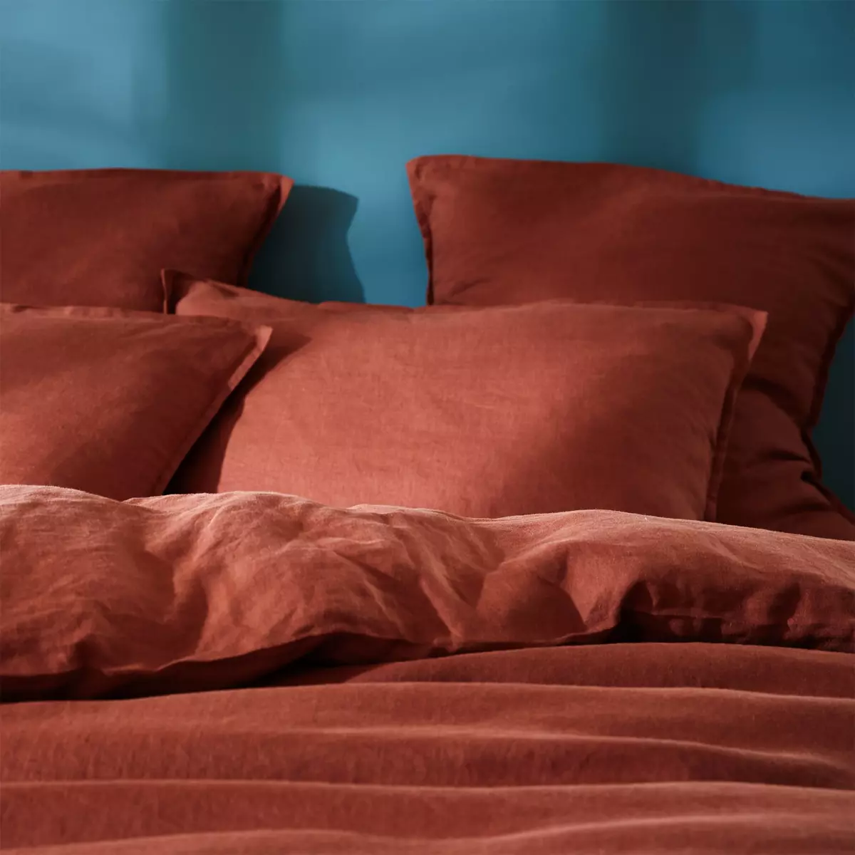 Housse de couette lin lavé (240 cm) Louise Terracotta 4