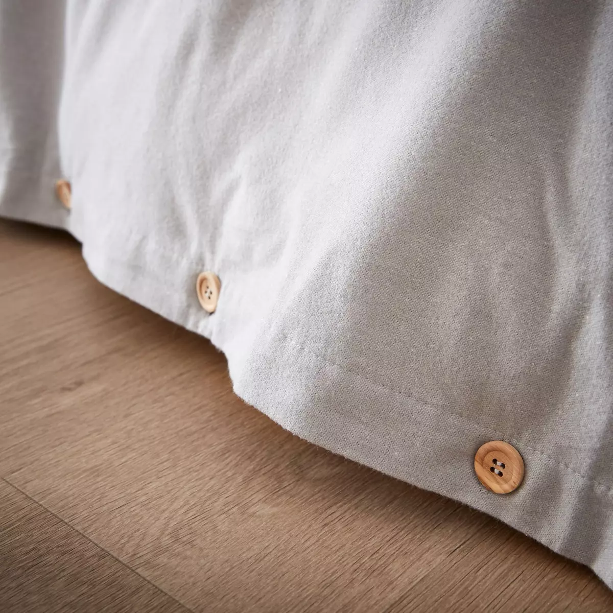 Housse de couette flanelle de coton (240 cm) Théa Gris clair 4