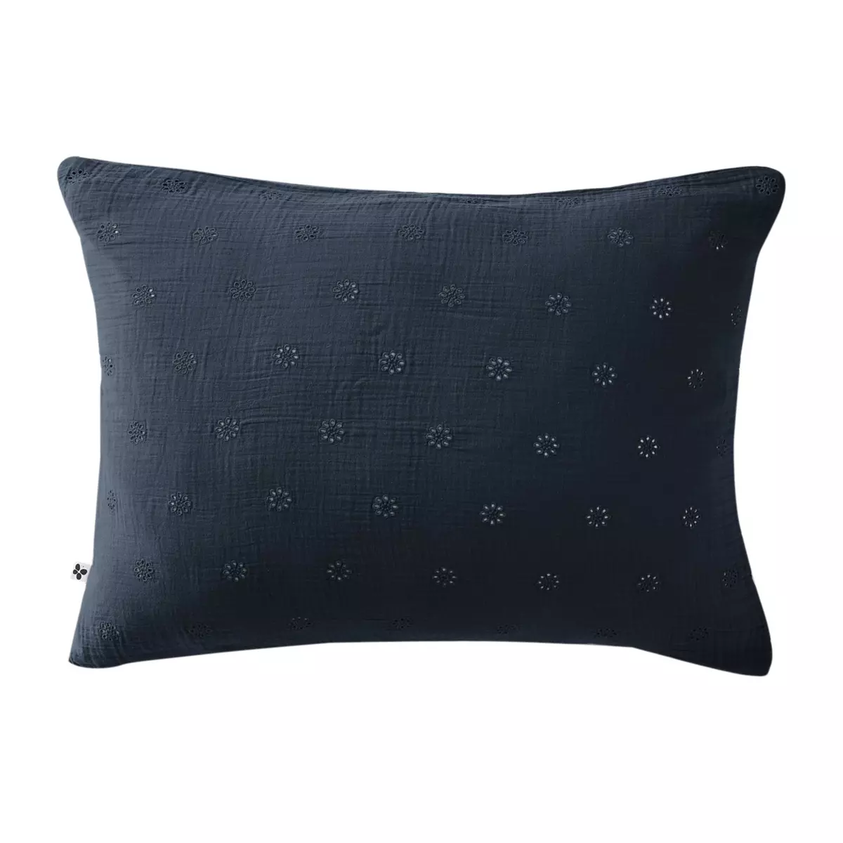 Taie d'oreiller rectangulaire gaze de coton (70 cm) Gaïa Boho Bleu nuit 2