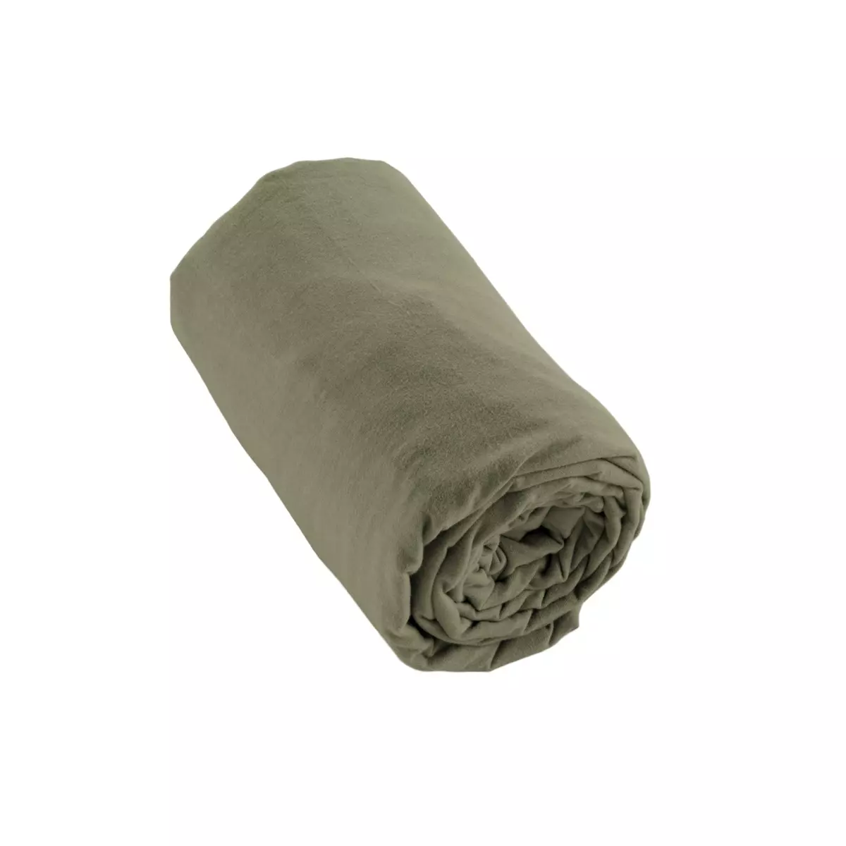 Drap housse flanelle de coton (180 cm) Théa Vert romarin 2