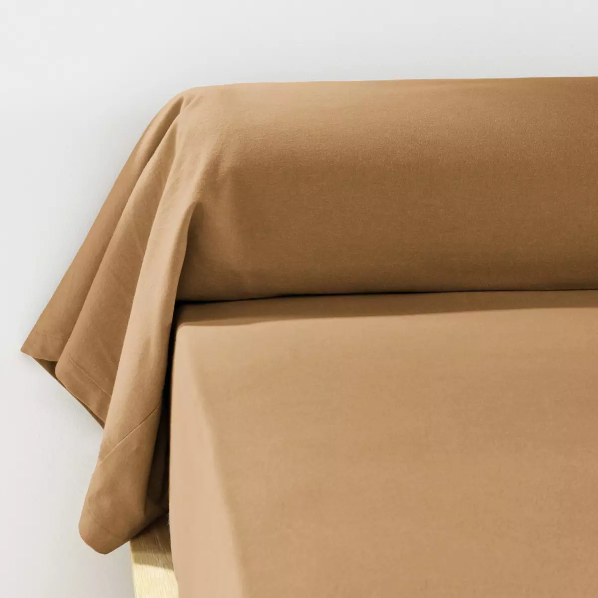 Flanell Nackenrollenbezug (L185 cm) Théa Camel 1