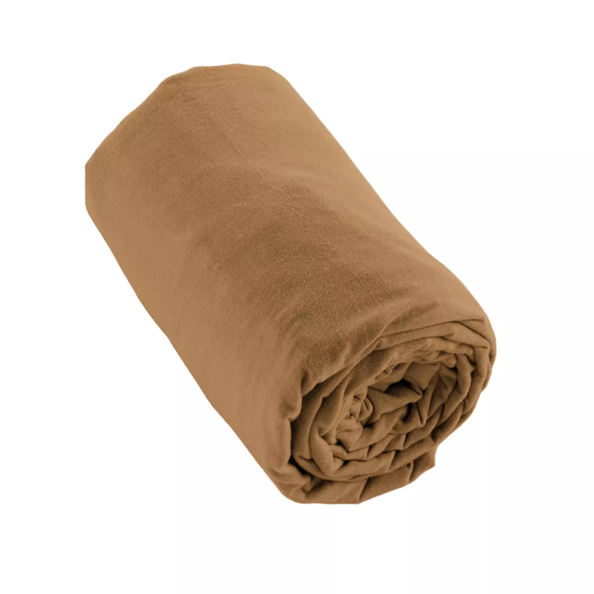 Drap housse flanelle de coton (140 cm) Théa Camel 2