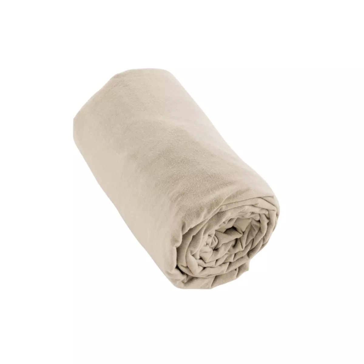 Drap housse flanelle de coton (180 cm) Théa Beige 2