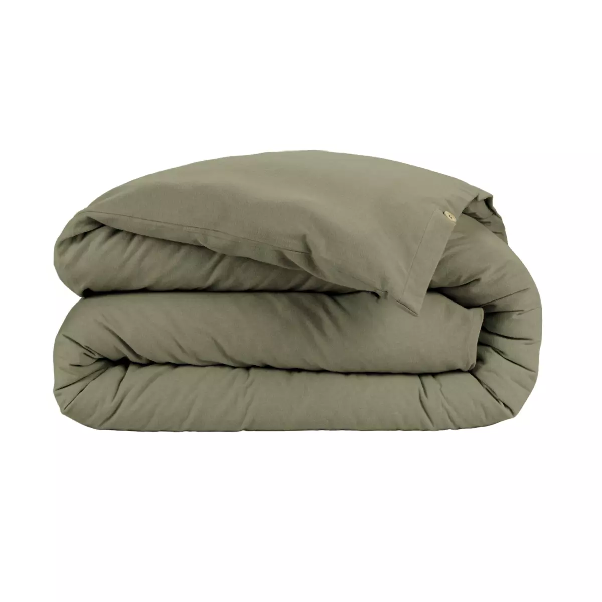 Housse de couette flanelle de coton (200 cm) Théa Vert romarin 4