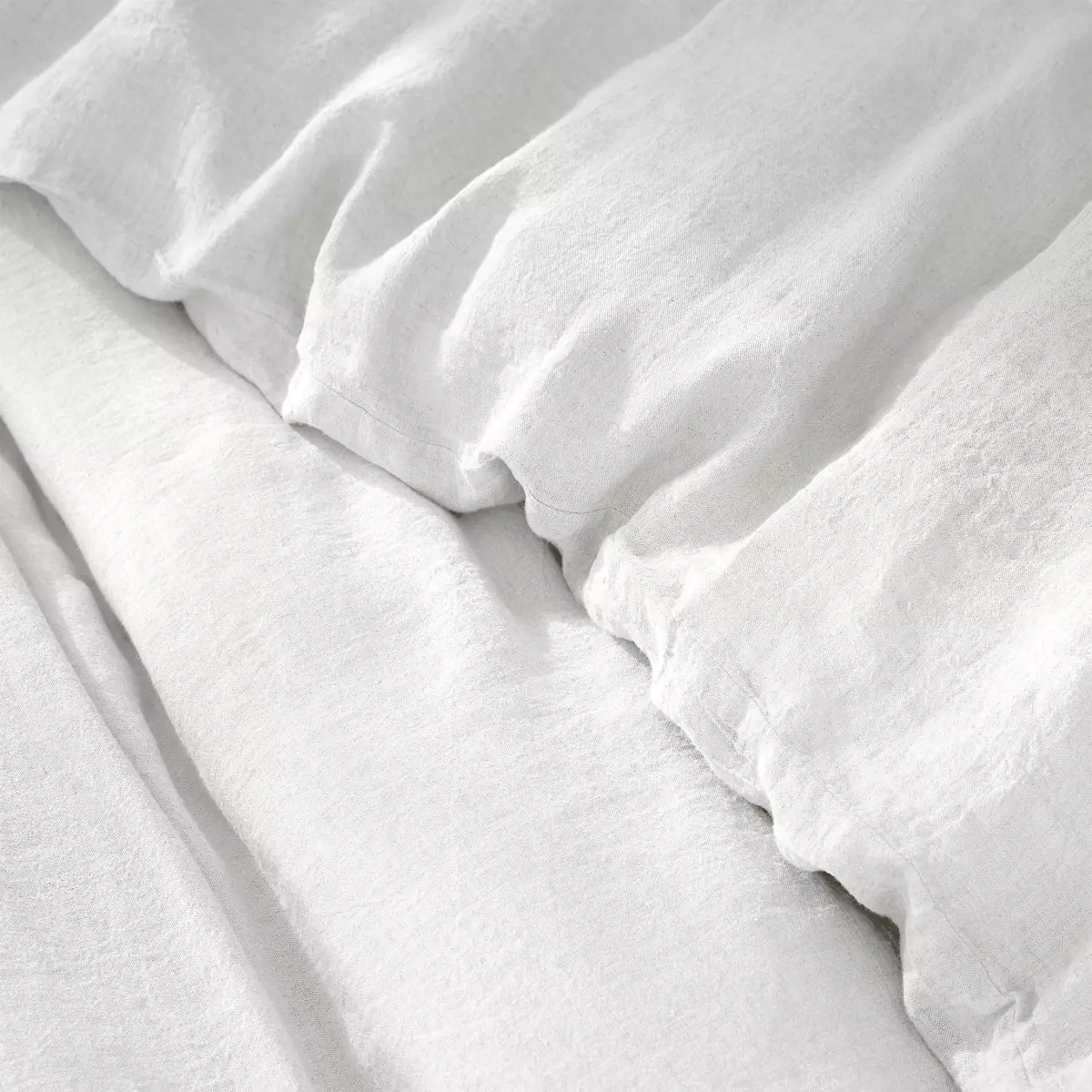 Housse de couette lin lavé (240 cm) Louise Blanche 3