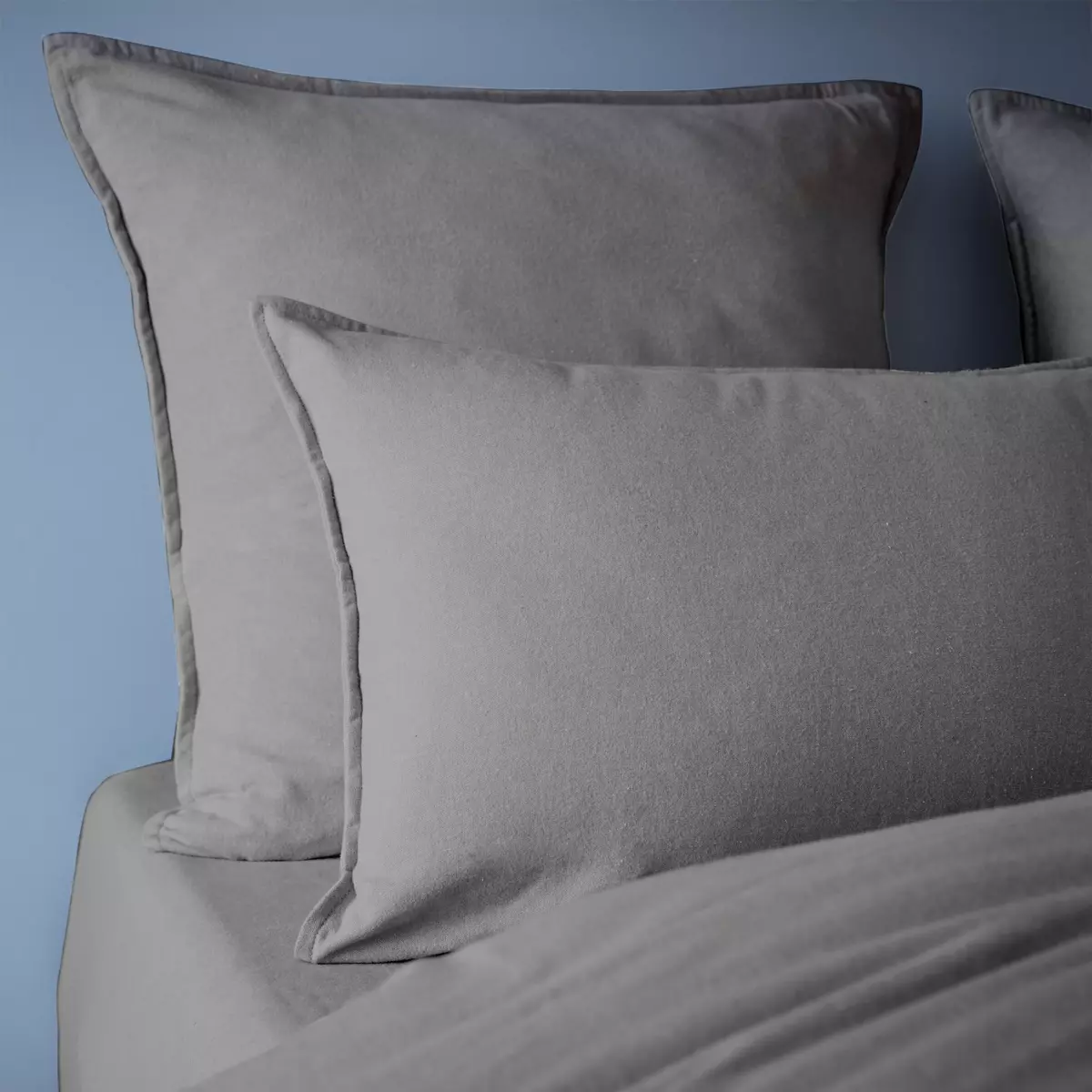 Federa rettangolare flanella di cotone (70 cm) Théa Grigio antracite 3