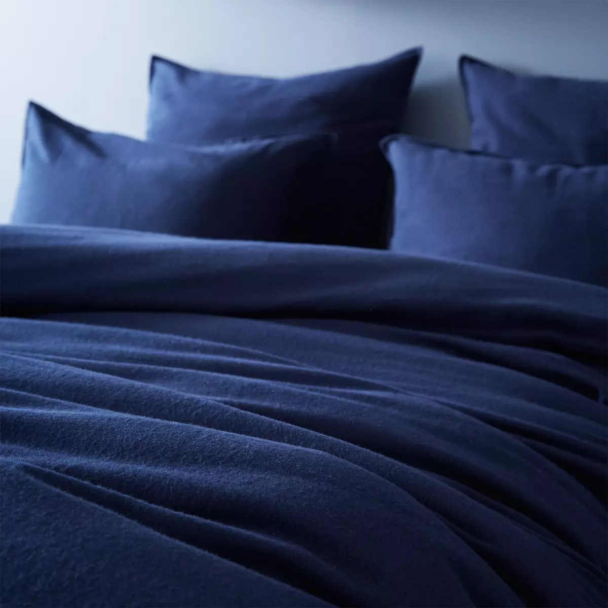 Housse de couette flanelle de coton (200 cm) Théa Bleu nuit 4