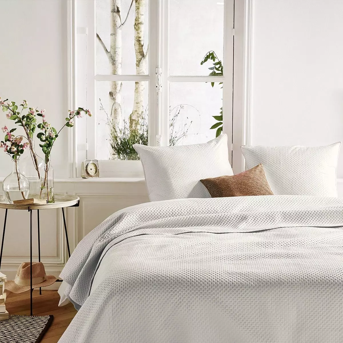 Tagesdecke & 2 Kopfkissenbezüge (260 x 240 cm) Dolce Cremeweiß 1