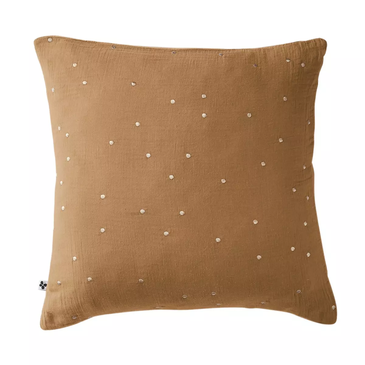 Federa quadrata garza di cotone (60 cm) Gaïa Chic Camel 2