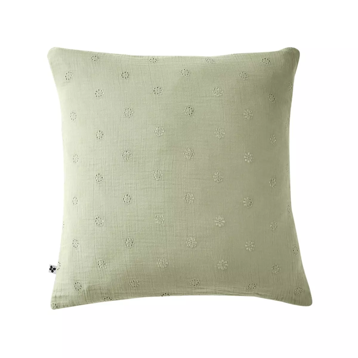 Funda de almohada rectangular de en gasa de algodón  (60 cm) Gaïa Boho Verde tilo 2