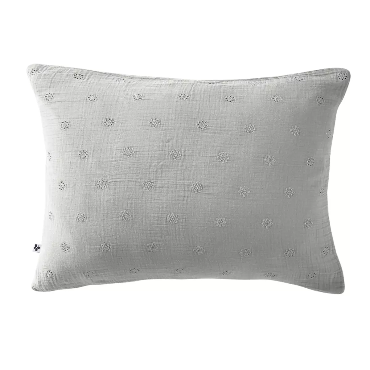 Funda de almohada rectangular de en gasa de algodón  (70 cm) Gaïa Boho Gris nube 2