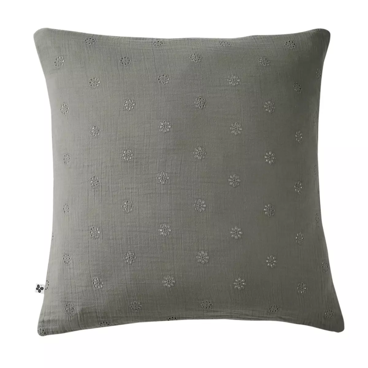 Funda de almohada rectangular de en gasa de algodón  (60 cm) Gaïa Boho Gris granito 2
