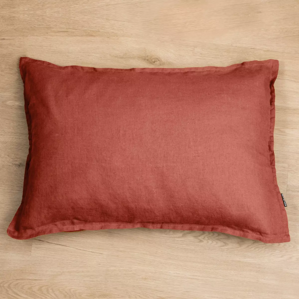 Funda de almohada rectangular en lino lavado (80 cm) Louise Terracota 1