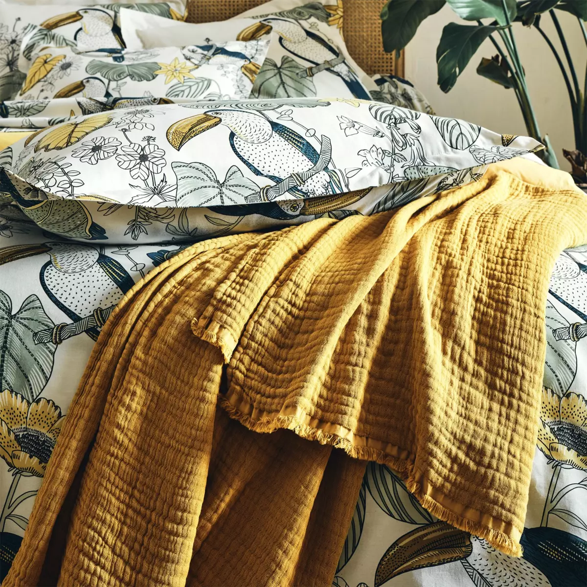 Housse de couette coton lavé (200 cm) Toco Verte 2
