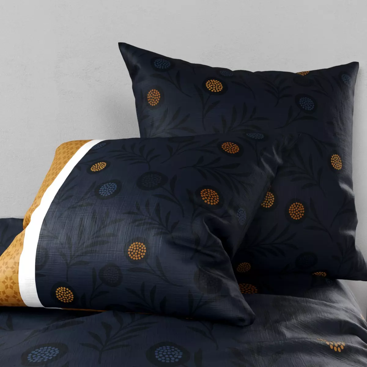 Parure de draps coton lit 90 cm 3 pièces Bel'or Jaune 2
