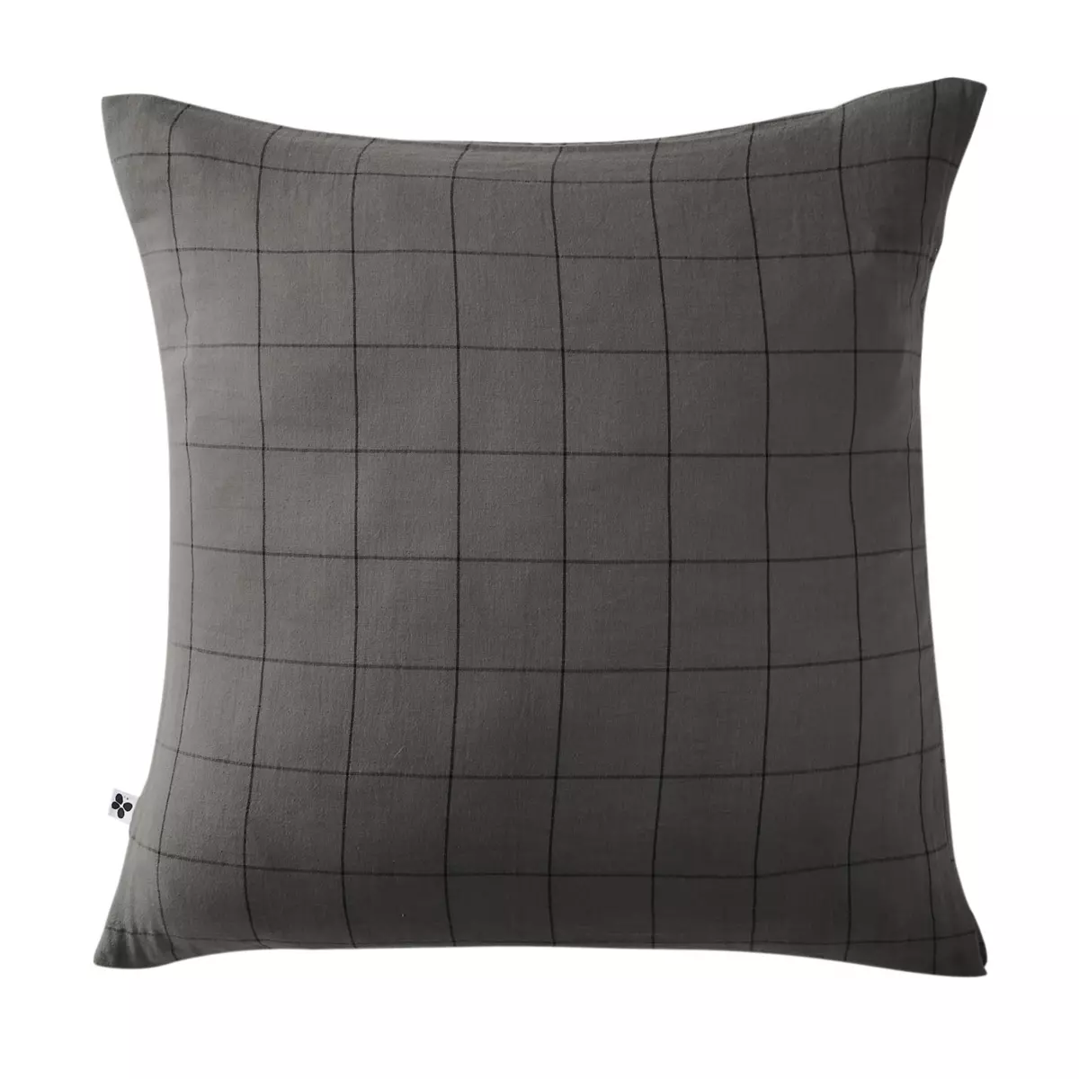 Taie d'oreiller carrée gaze de coton (60 cm) Gaïa Match Gris granit 2