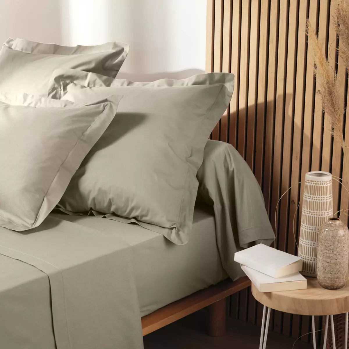 Bettlaken aus Bio-Baumwolle (180 cm) Biolina Taupe 3