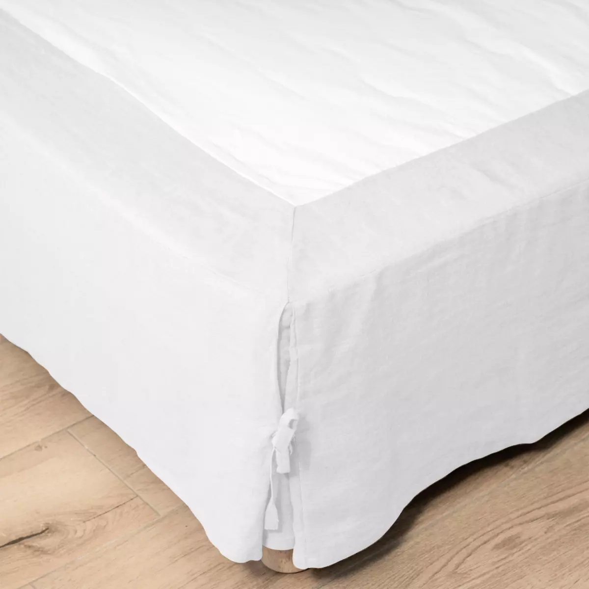 Cache-sommier lin lavé (140 x 190 cm) Louise Blanc 1