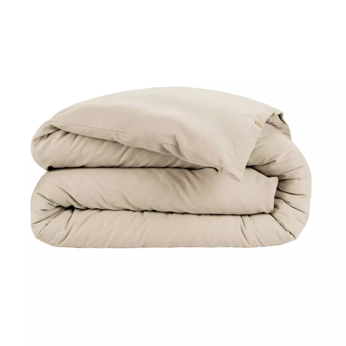 Housse de couette flanelle de coton (260 cm) Théa Beige 5
