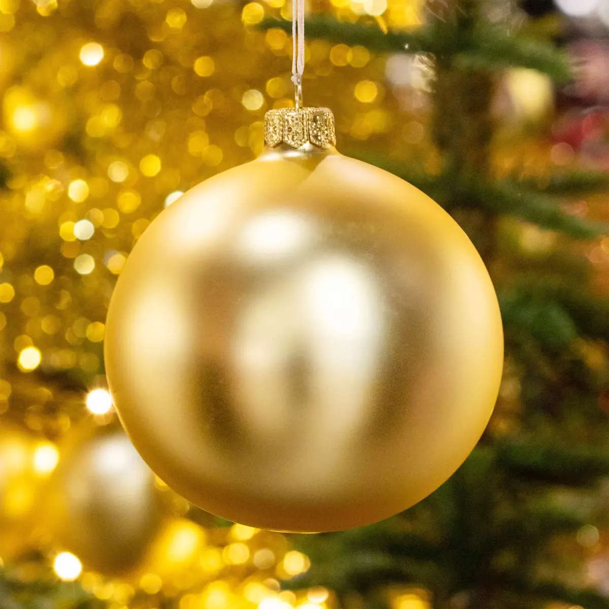 4er set Weihnachtskugeln aus Glas (D100 mm) Arctique Matt Gold
