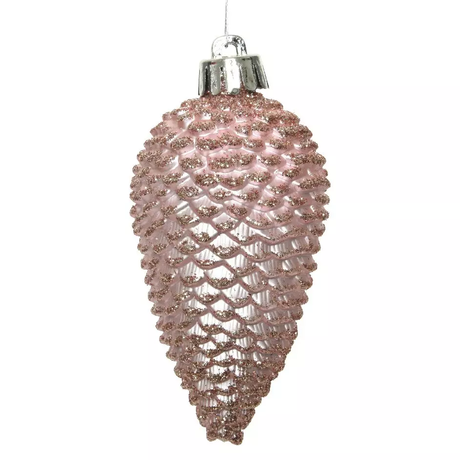 Lot de 6 pommes de pin à suspendre Alpine Rose poudré 2