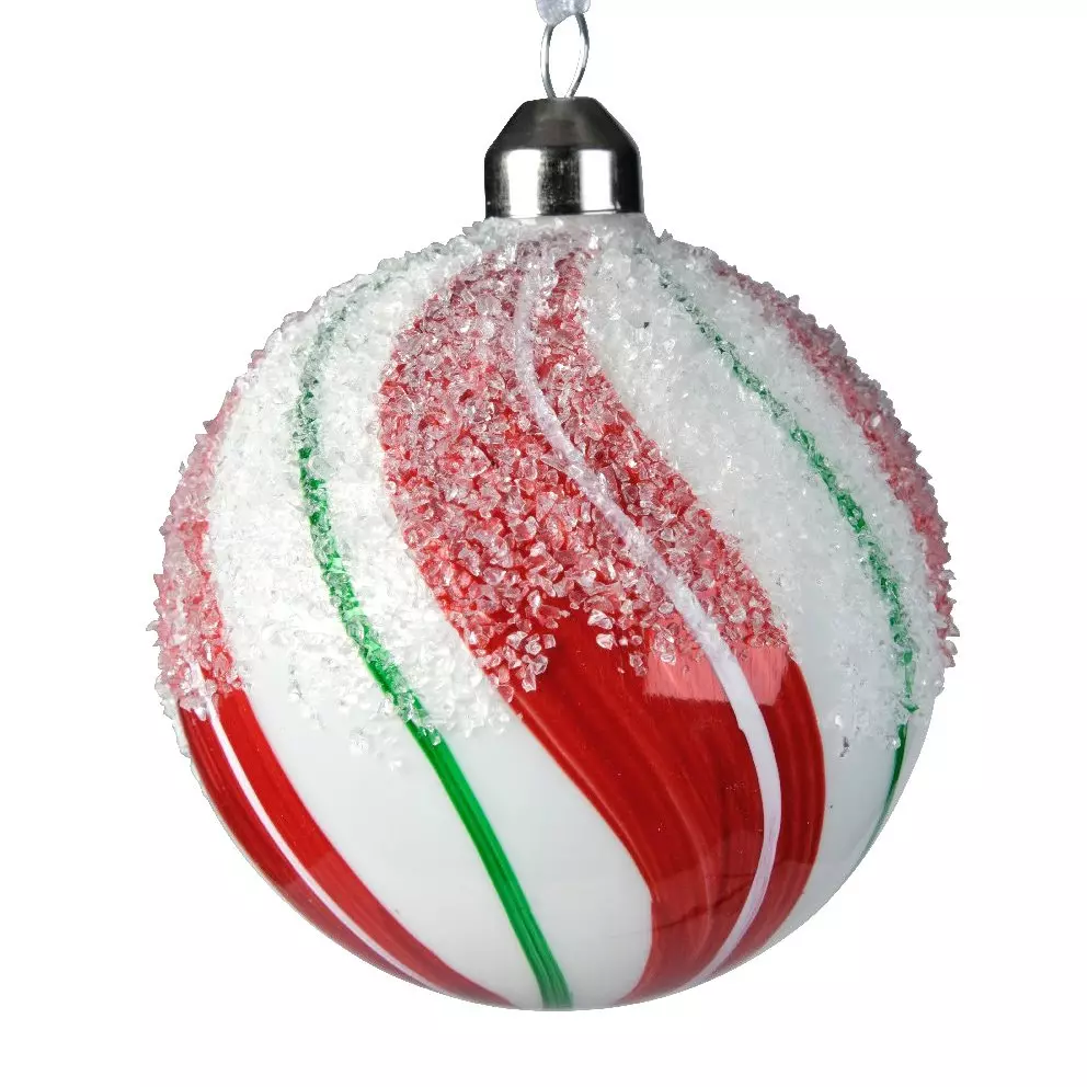 Lot de 3 boules de Noël en verre (D80 mm) Lyna Rouge  4