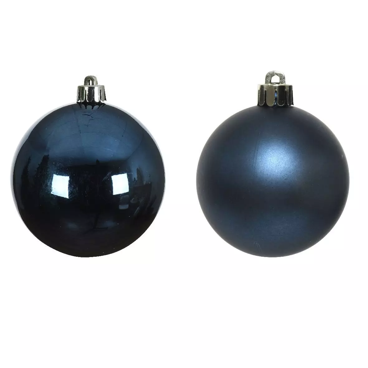 Lot de 4 boules de Noël (D100 mm) Alpine Bleu nuit